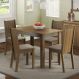 Conjunto Sala de Jantar Madesa Rute Mesa Tampo de Madeira com 4 Cadeiras - Rustic/Pérola