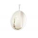 Espelho Decorativo Short Strip Branco Alça Corrente 60 Cm Redondo Branco, 60 cm