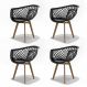 Conjunto com 4 Cadeiras Web Wood Preto