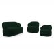 Kit 02 Poltronas Giratória e 01 Sofá Orgânico Glee 03 Lugares 170cm Veludo Verde Escuro - Desk Design