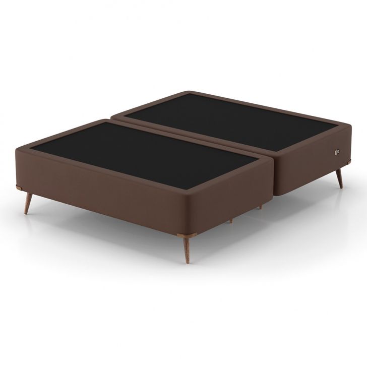 Base Para Cama Box King Com Entrada Usb Night (45x193x203 Cm) Suede Marrom