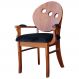 Poltrona Decorativa Sala de Jantar Teseu Madeira Maciça Poliéster Preto/Imbuia G42 - Gran Belo