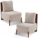 Kit 02 Poltronas Decorativas Sala de Estar Living Hungria L02 Couríssimo Marrom Bouclê Creme - Lyam