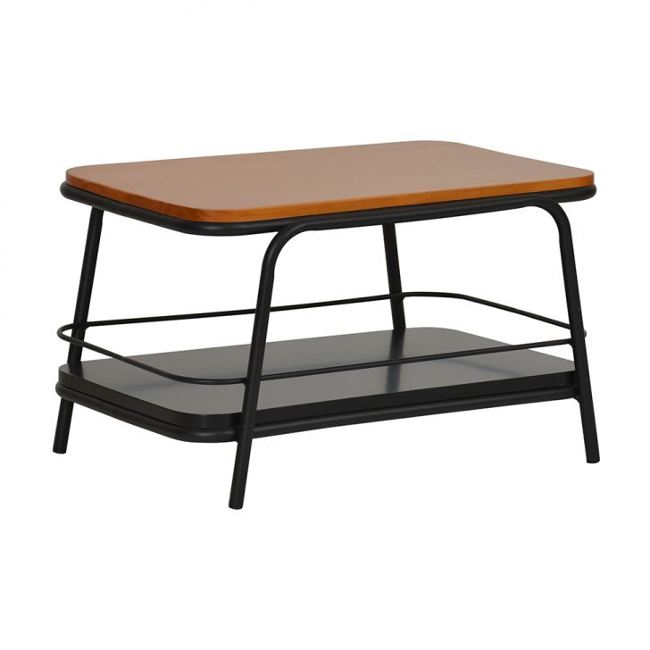 Mesa de Centro Retangular Chicago Preta e Castanho