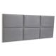 Cabeceira Casal Estofada Para Cama Box Kit 6 Placas Adesivas - Modelo Retangular Suede Cinza