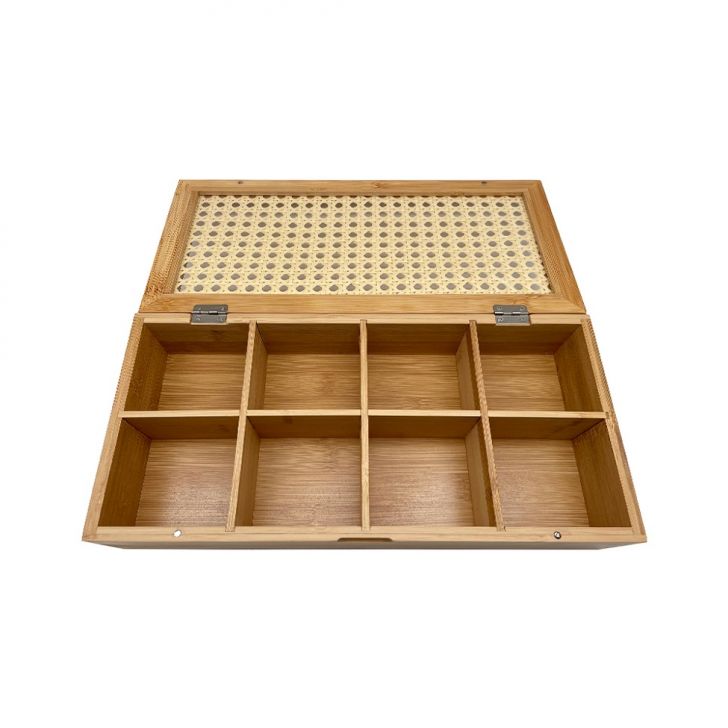 Caixa Decorativa com Palhinha 8 Nichos Oikos Natural