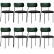 Kit 08 Cadeiras Para Sala De Jantar Melina L02 Facto Verde Musgo Linho Chumbo - Lyam Decor