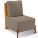 Poltrona Decorativa Sala Estar Living Pés Madeira Hungria L02 Couríssimo Whisky Bouclê Bege - Lyam