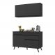 Armário de Cozinha Compacta 120cm Veneza Multimóveis V3687 Preto
