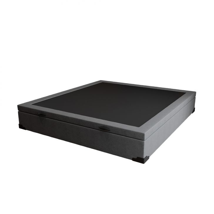 Base Para Cama Box Casal Guldi Com Baú Linho (47x138x188 Cm) Cinza