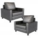 Kit 02 Poltronas Decorativa Para Sala De Estar Malta L02 Couríssimo Preto Brilho - Lyam Decor
