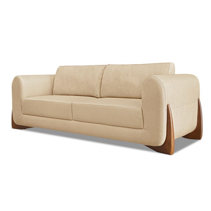 Sofá 3 Lugares Yves Linho Dourado 230 Cm