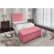 Conjunto Cabeceira Solteiro e Recamier Baú 0,90m Madrid Suede Rosa Dal Poz Estofados