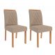 Conjunto com 2 Cadeiras Juliana Wood Linho Bege e Madeira