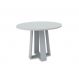 Mesa de Jantar Redonda com Tampo de Vidro Isabela Off White 100 cm