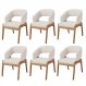 Kit 06 Cadeiras de Jantar e Estar Living Estofada Lince L02 Linho Cru - Lyam Decor