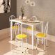 Conjunto de Mesa de Cozinha com 4 Lugares Roma Branco e Amarelo
