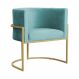 Poltrona Luana Decorativa Veludo Azul Turquesa
