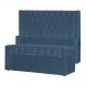 Conjunto Cabeçeira mais Calçadeira Baú Casal Emma Suede Azul Royal