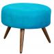 Puff Banqueta Redondo Suede Azul - DS Móveis