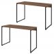 Kit 02 Mesas Para Escritório e Home Office Industrial Aspen 120 cm C01 Nogal - Lyam Decor