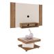 Conjunto com Painel para TV até 40 Polegadas Cine e Mesa de Centro Saara Pinho e Off White