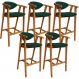 Kit 05 Banquetas Alta Para Cozinha Bancada Bar Sala de Jantar Fixa Cecília L02 Bouclê Verde - Lyam