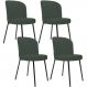 Kit 4 Cadeiras Sala de Jantar Estofada Gavi L02 Linho Verde Musgo - Lyam Decor
