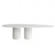 Mesa de Jantar Oásis Orgânica Cilíndrica Laqueado Branco 137x90 cm