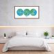 Quadro Mapa Mundi Globos Draw Art 60x30 Caixa Marrom