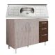 Balcão Gabinete Nathan e Pia Inox 120cm 2 Portas Rústico/Chocolate - Nathy Móveis