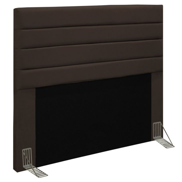 Cabeceira Cama Box Casal 140cm Rubi D10 Suede Marrom - Mpozenato