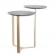 Mesa Lateral 02 Tampos Chanfrada Pe Metal Dourado Nero Artesano