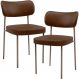 Kit 02 Cadeiras Para Sala De Jantar Melina Base Arena L02 Couríssimo Marrom - Lyam Decor