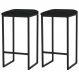 Kit 2 Banqueta Decorativa Billie Base Preta Suede Preto G41 - Gran Belo