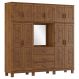 Guarda Roupa 10P 3G Com Aplique Capela 225 cm 1278 Castanho Milani Store