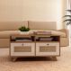 Mesa de Centro Retangular Trama 2 GV Cinamomo e Off White