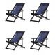 Kit 4 Espreguiçadeiras Dobrável Black CB-Azul Marinho