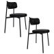 Cadeira de Jantar Estofada Kit 2 Nyka M25 Sintético Preto - Mpozenato