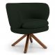 Poltrona Decorativa Sala de Estar Melissa Base Giromad Giratória B-303 Veludo Verde Musgo - Domi