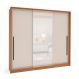 Image of Guarda-Roupa Casal com Espelho Valência 3 Portas 4 Gavetas Freijó e Creme MO895CL72ORRMOB