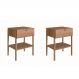 Conjunto com 2 Mesas de Cabeceira Oslo 2 Gavetas Hanover