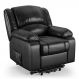 Poltrona do Papai Reclinável Pietra Elevação Lift Elétrico FH9 PU Preto Brilho - Mpozenato