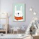 Quadro Infantil Coelho na Neve 60x43 Filete Marfim