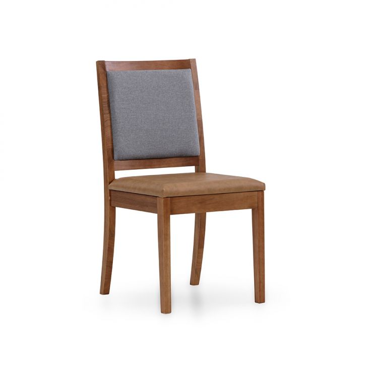 Cadeira Burke Revestimento Sintético Caramelo e Cinza