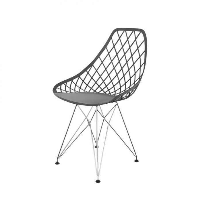 Cadeira Kayla Eiffel Konkret e Cromada