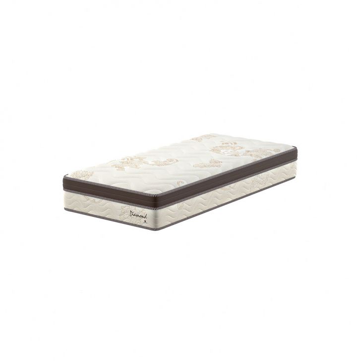 Colchão Solteiro Diamond Euro Molas Ensacadas (26x88x188) Bege E Marrom