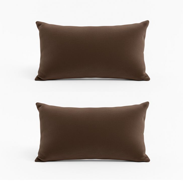 Conjunto Com 2 Capas De Almofada Retangular Candy 30x45 Suede Marrom
