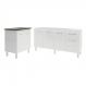Balcão Cozinha Gabinete Para Pia 138 cm Carine e Balcão Fran Para Cooktop 5 Bocas Branco