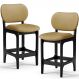 Kit 02 Banquetas Baixa Bar Cozinha E Sala De Jantar Fixa Betta L02 Preto Couríssimo Casco Fendi - Lyam Decor